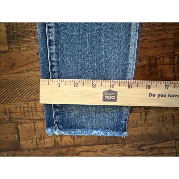 American Eagle Rip Jegging Crop Distressed Frayed Hem Super Stretch Denim Size 4 - Picture 11 of 12